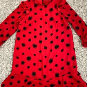Target Who What Wear Women’s Red Ruffle Dress Long Sleeve Size Small